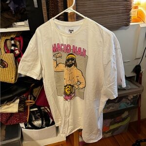 Homage Macho Man Graphic Tee - White and Pink